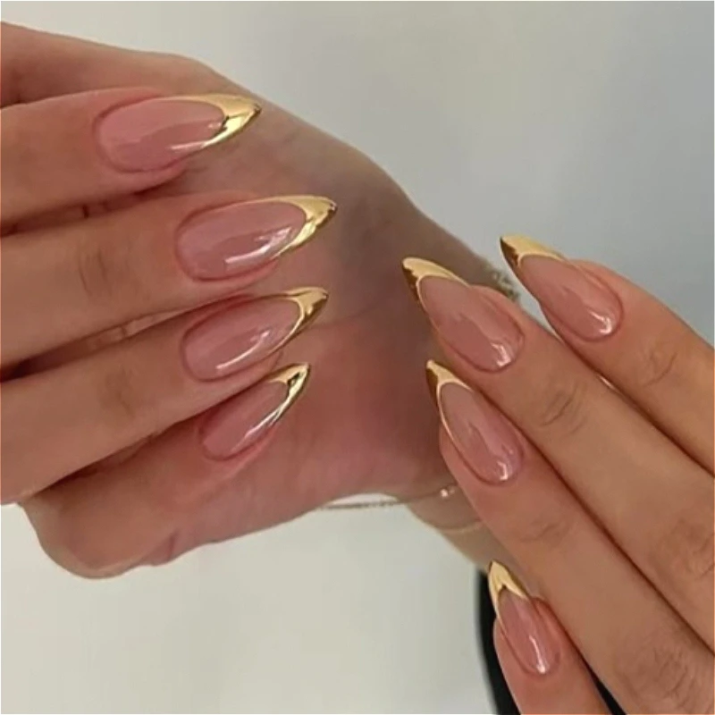 Full Cover Adhesive - 24 faux ongles élégants en amande,