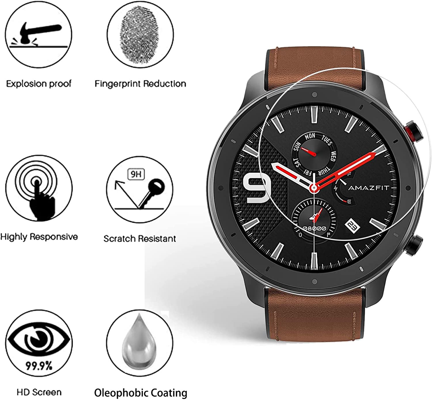 Film de verre trempé 9H pour A - Smartwatch Screen Film avis et prix