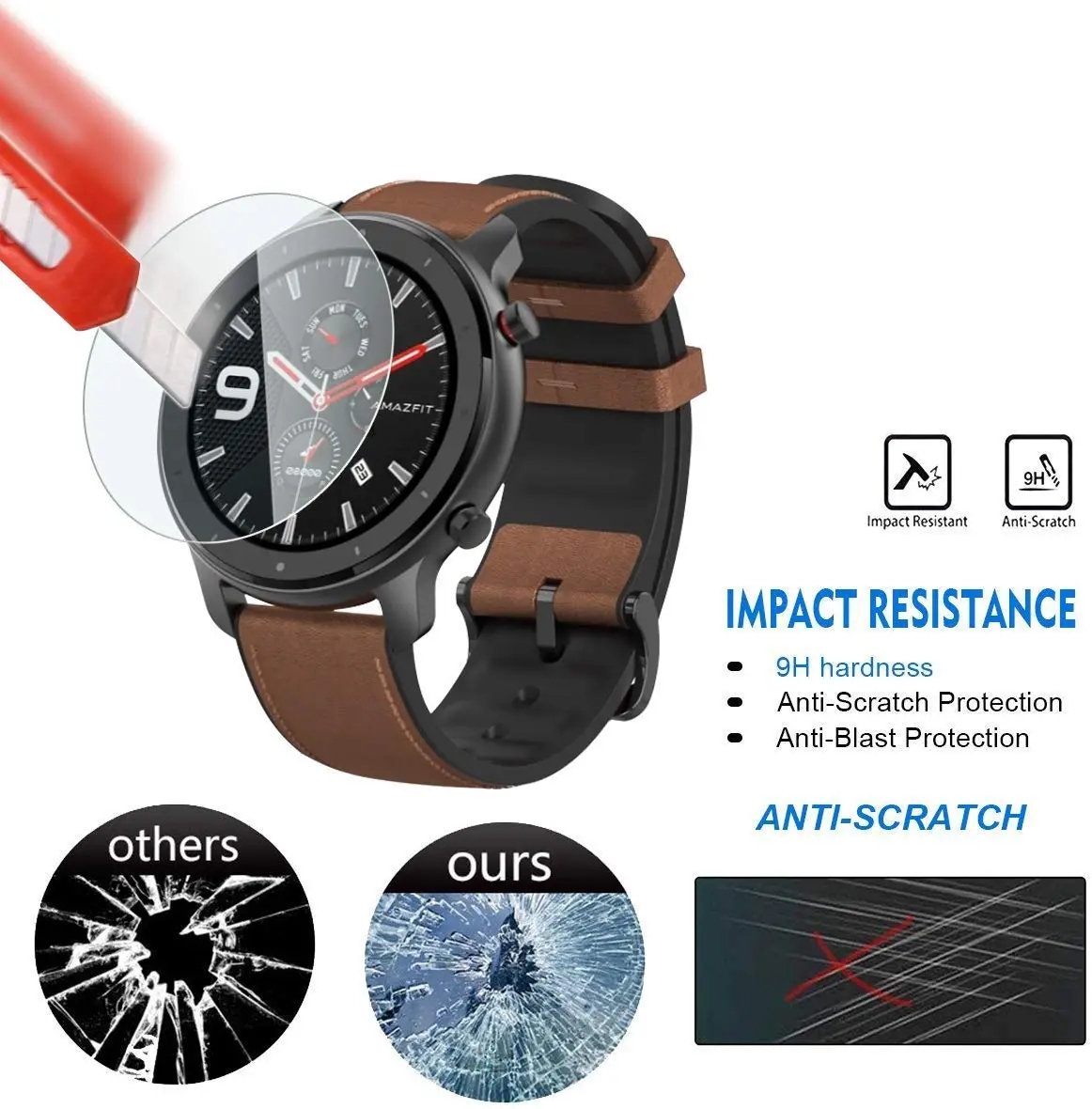 Film de verre trempé 9H pour A - Smartwatch Screen Film avis et prix